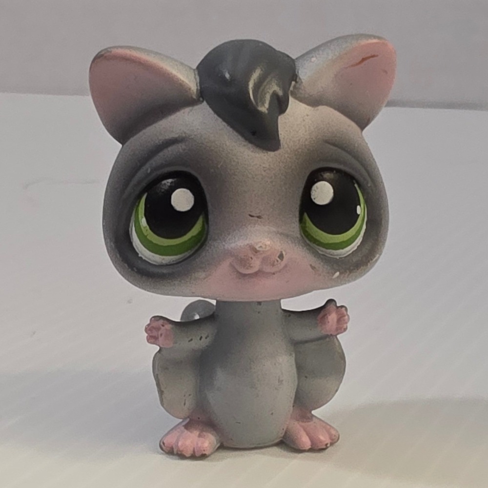 Hasbro Littlest Pet Shop Mini Grey Pink Fair 2008 Sugar Glider Figure
